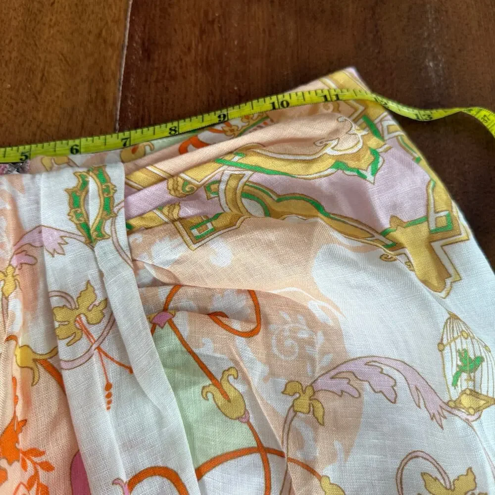 Hale Bob Sophrona Linen Drape Skirt Pastel Pink Sz XS Ballerina Unicorn Birdcage